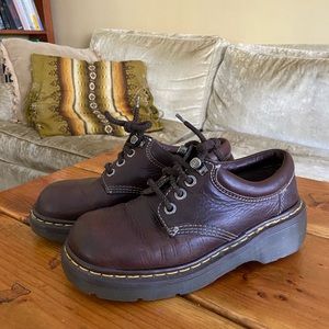 Dr Martins Round Toe Leather Lace Up Shoe